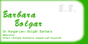 barbara bolgar business card